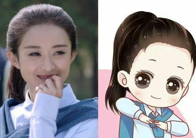 画赵丽颖动漫人物,赵丽颖惊艳写真照片动漫版