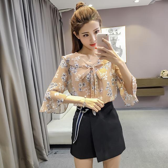 雪纺碎花复古长裙怎么搭配衣服,显瘦减龄雪纺衫搭配裙子