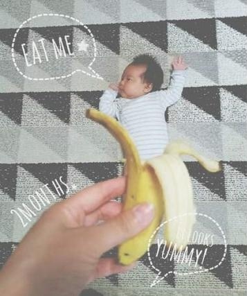 宝宝创意照在家就能拍的,三个月超萌宝宝艺术照