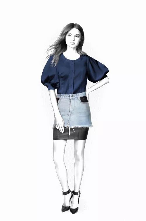 女装上衣款式图设计,女士服装款式图效果图