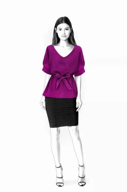 女装上衣款式图设计,女士服装款式图效果图
