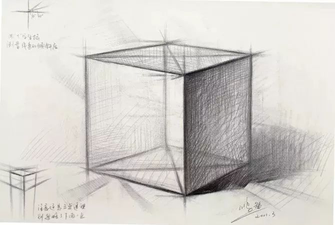 素描入门自学教程美术生必看,素描公开课素描几何体