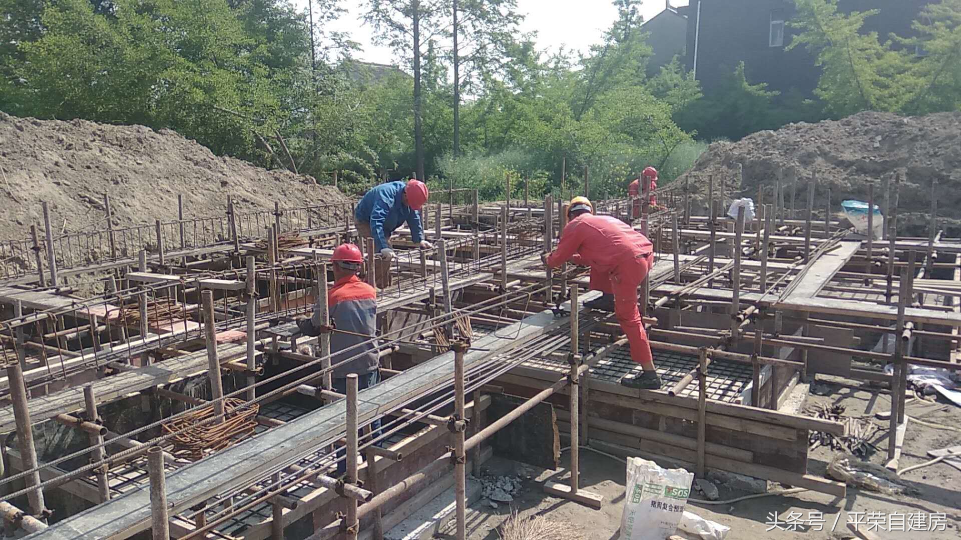 别墅地基制作教程,框架结构别墅地基