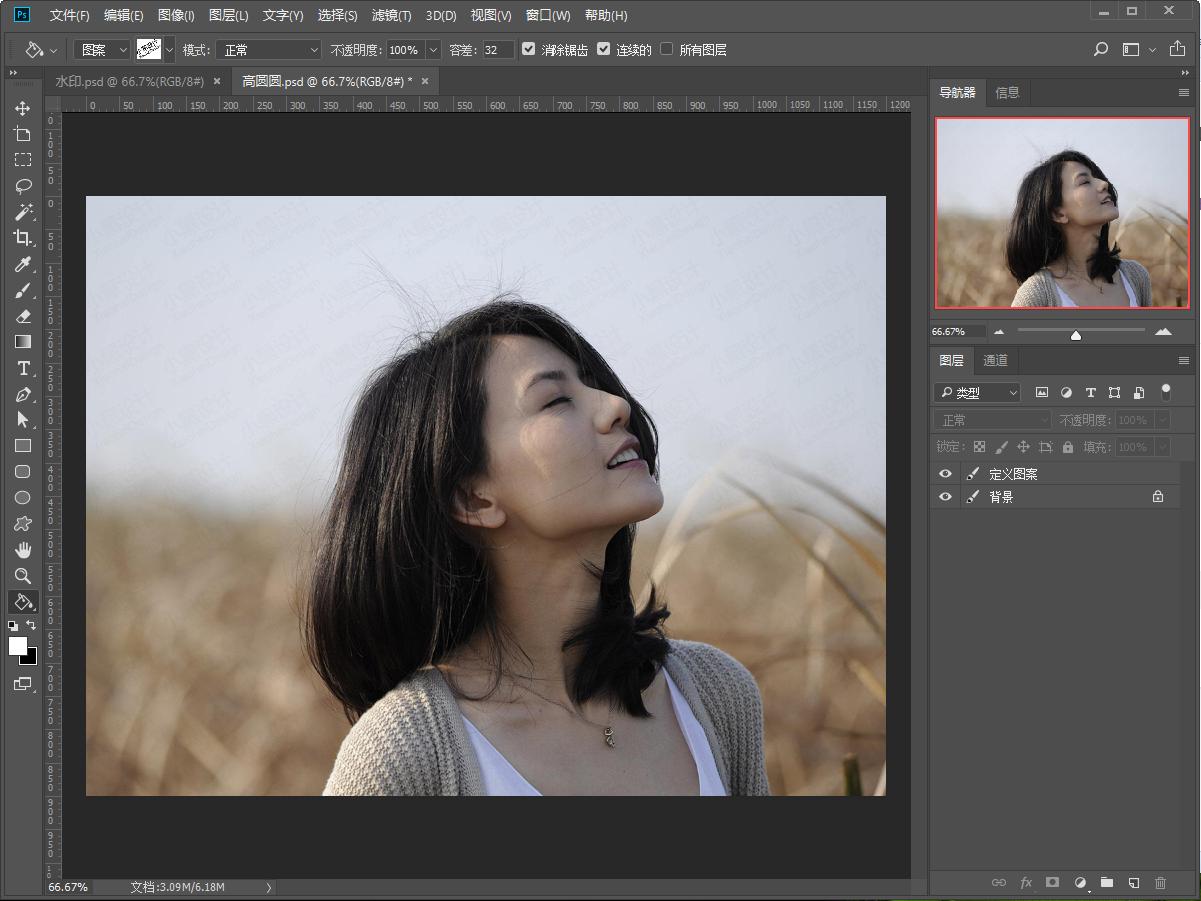 颜色减淡ps原理,ps如何去除大面积水印半透明水印