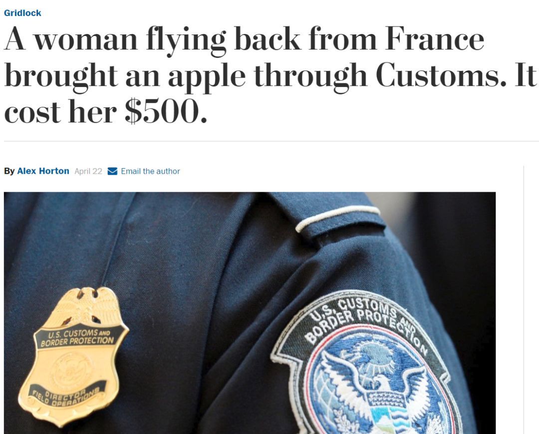 带个苹果下飞机，竟被罚500美元！这样的坑，很多人还不知道