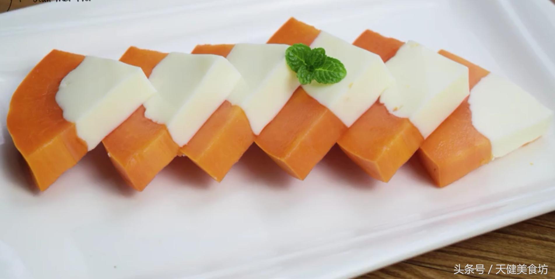 用木瓜和雪蛤做甜点,木瓜奶做法教程