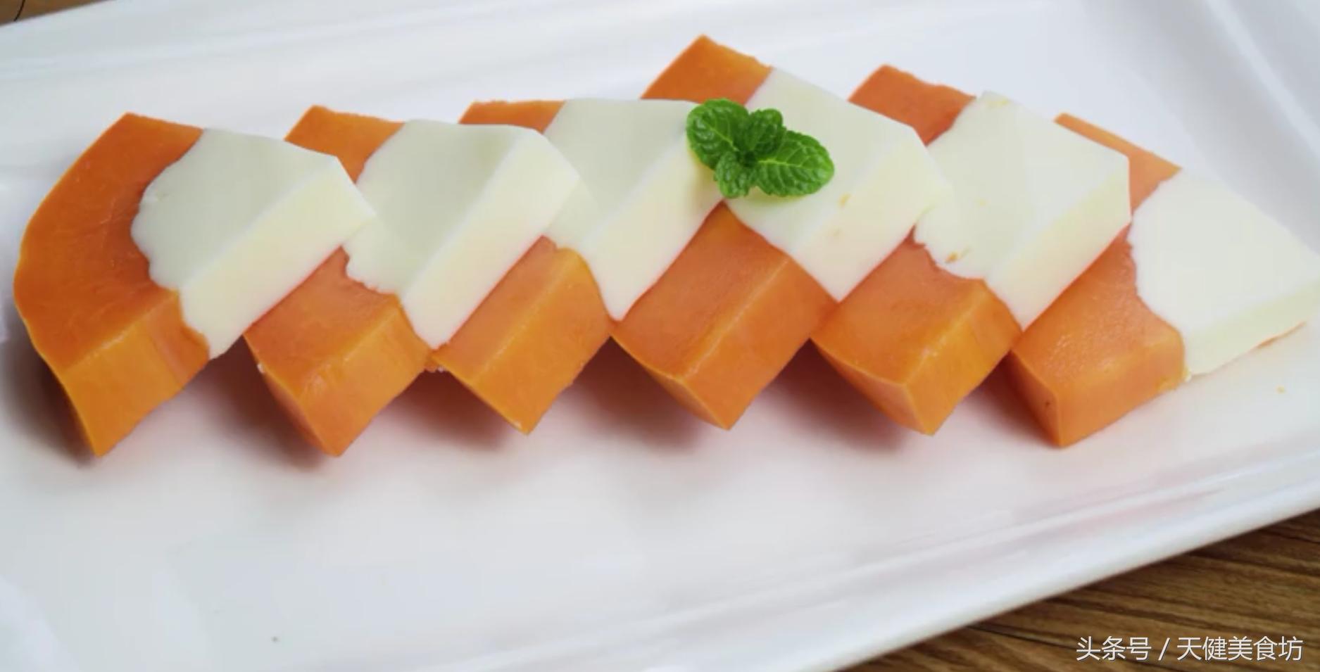 用木瓜和雪蛤做甜点,木瓜奶做法教程