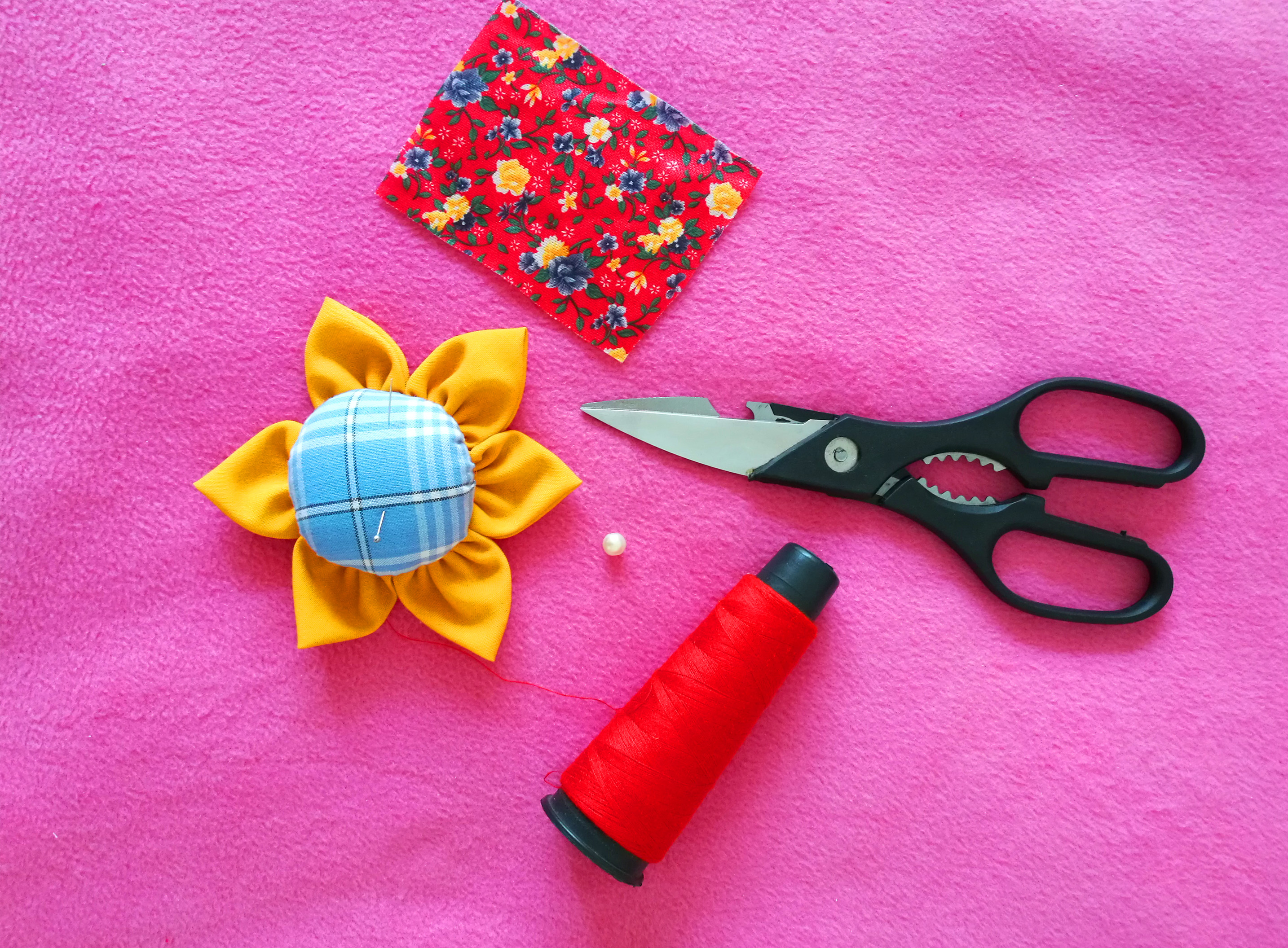 手工花上面的蝴蝶结怎么做,花布蝴蝶结手工