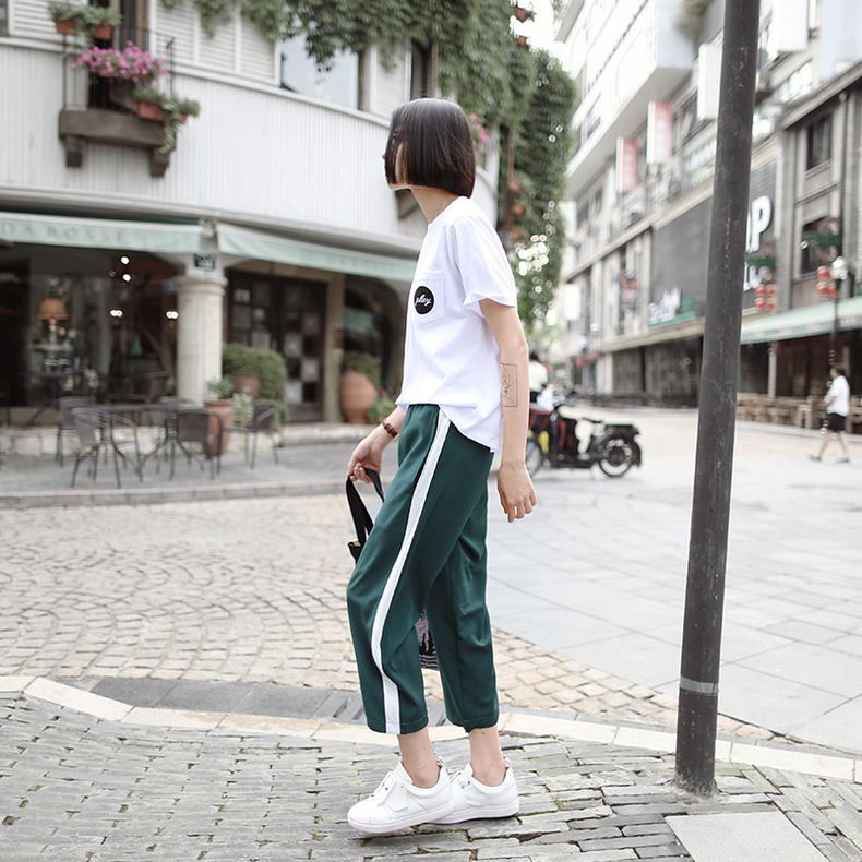 9分裤潮流百搭,9分阔腿蛋白裤