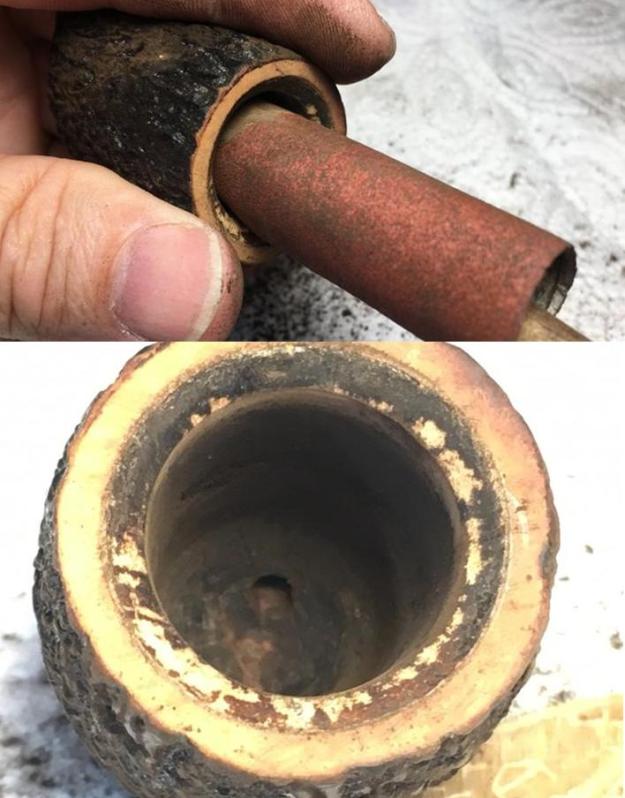 修复牛角烟斗,古董手工烟斗