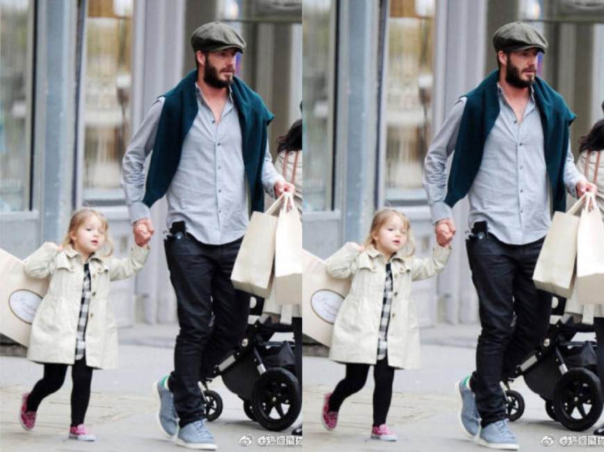 贝克汉姆给小七庆生写字,贝克汉姆和小时候的小七视频