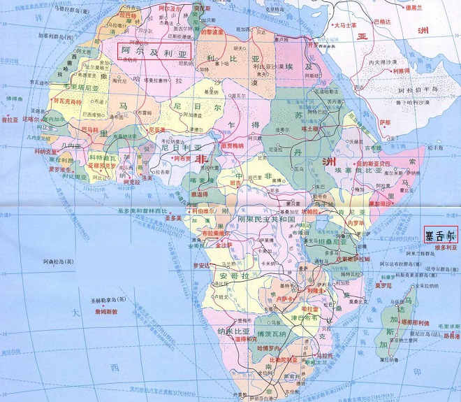 非洲国土面积最大和最小的国家：阿尔及利亚和塞舌尔面积差五千倍