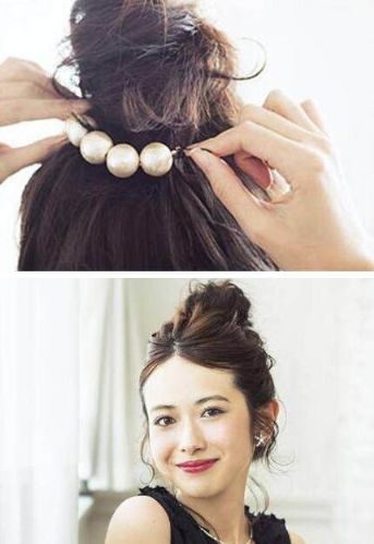 用扎丸子头的工具怎么扎丸子头,中长发怎么扎丸子头详细教程