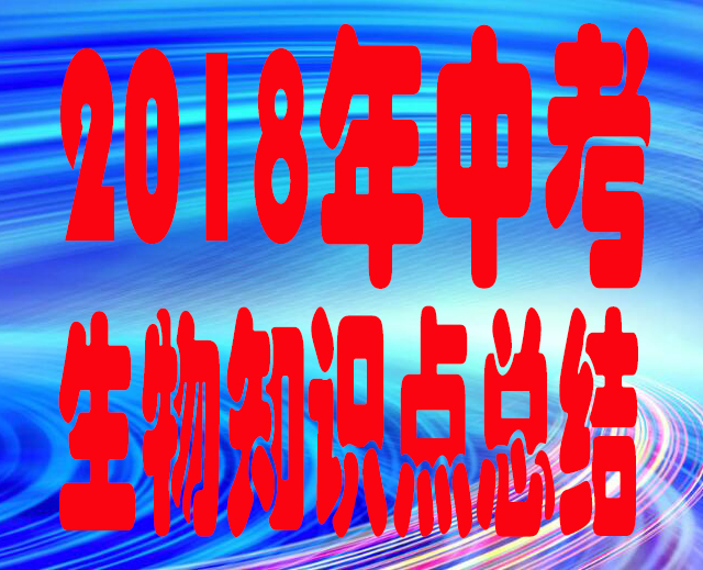 2018中考生物知识点总结（图文并茂），喜欢的朋友记得收藏或转发