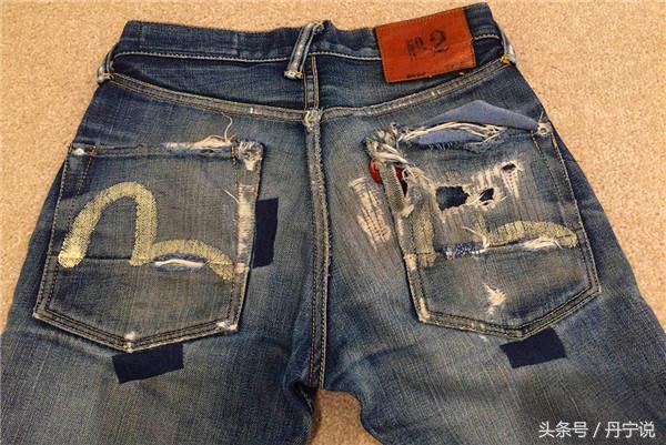 日本潮牌福神evisu渐变紫色牛仔裤,evisu福神牛仔裤怎么辨真假
