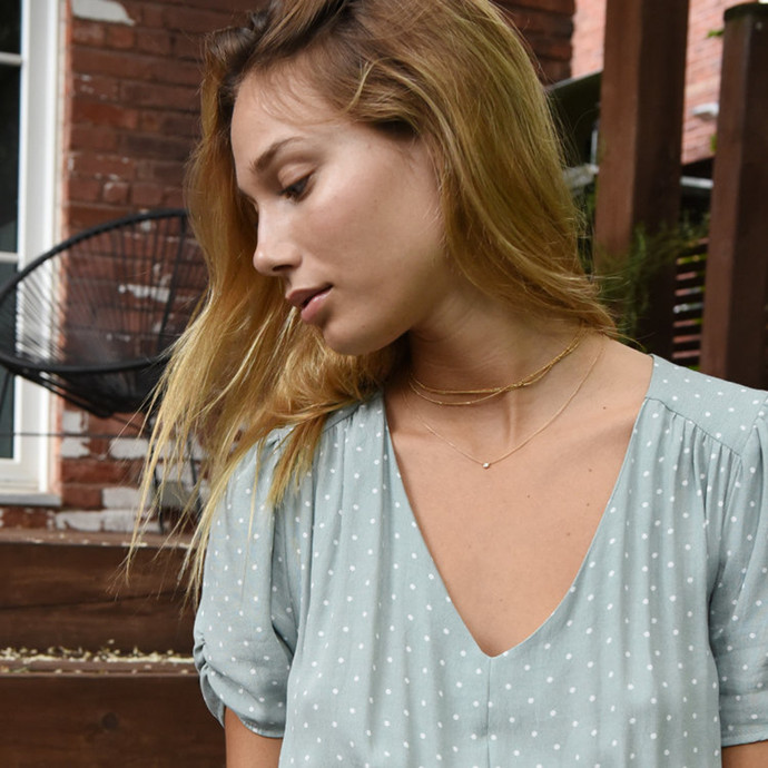 气质小姐姐唐嫣都爱的单钻锁骨链项链届最值得投资的TOP1