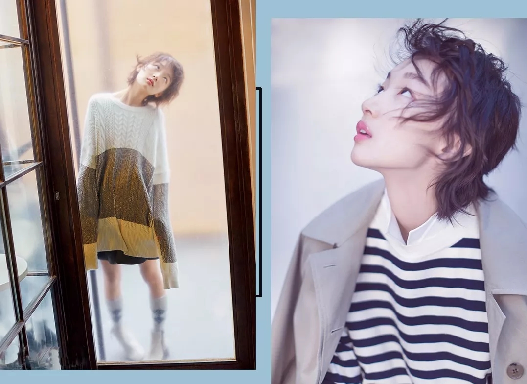 肩位很卷的发型,齐肩往下一点的发型