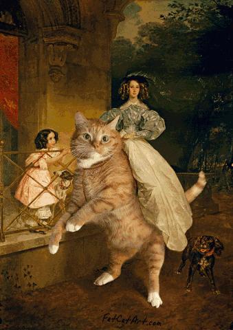 猫艺术名画,优雅的猫名画