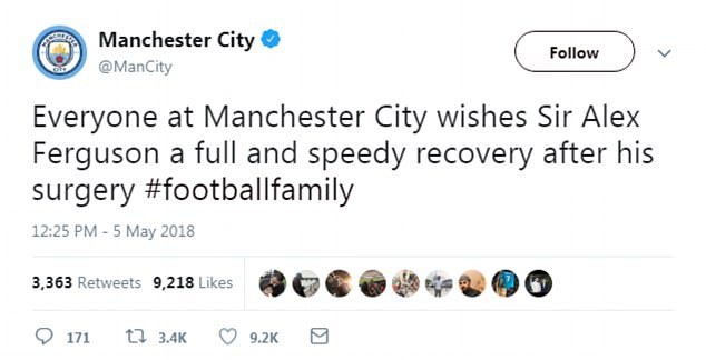 坚强BOSS!足坛齐祝福和弗格森爵士一起面对病痛