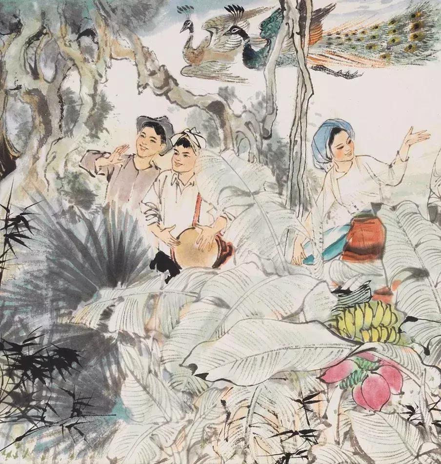 刘旦宅致郑重《泼水节图》