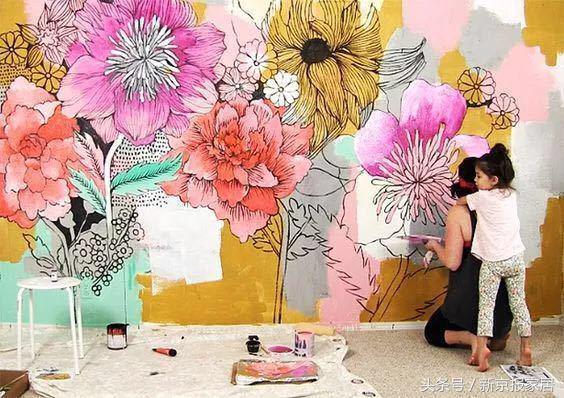 植物花卉墙绘简单又漂亮,有意思的简单墙绘