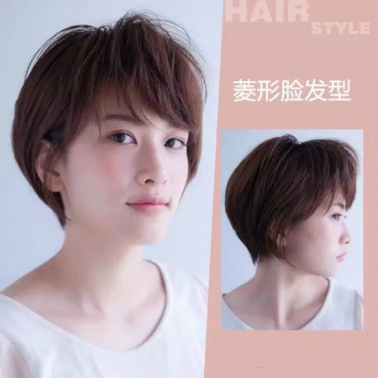 菱形脸适合蛋蛋卷短发发型,菱形脸短发烫发发型图片