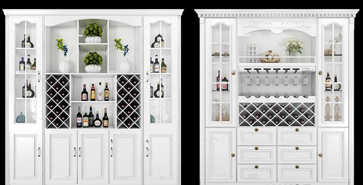 3dmax怎么画玻璃酒柜,新中式酒柜装饰柜组合3d模型