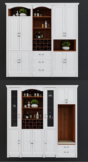 3dmax怎么画玻璃酒柜,新中式酒柜装饰柜组合3d模型