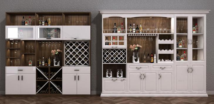 3dmax怎么画玻璃酒柜,新中式酒柜装饰柜组合3d模型