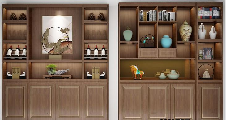 3dmax怎么画玻璃酒柜,新中式酒柜装饰柜组合3d模型