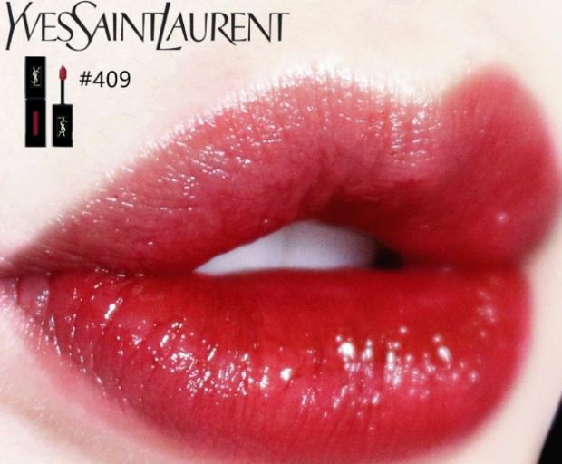 ysl409唇釉配什么颜色的眼影,ysl圣罗兰经典黑管唇釉409浆果红