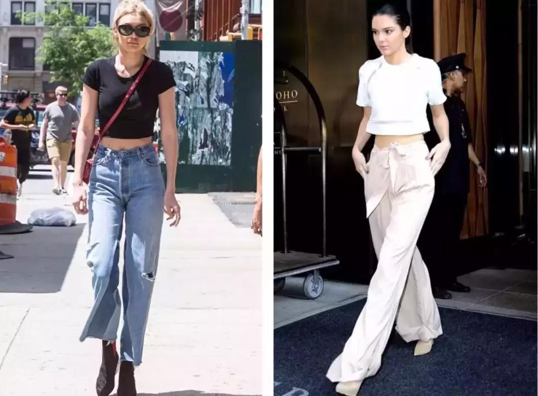 宽松t恤配阔腿裤慵懒,想要腿变长