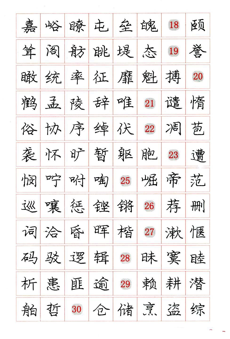 庞中华硬笔楷书系列字帖,庞中华硬笔楷书入门字帖