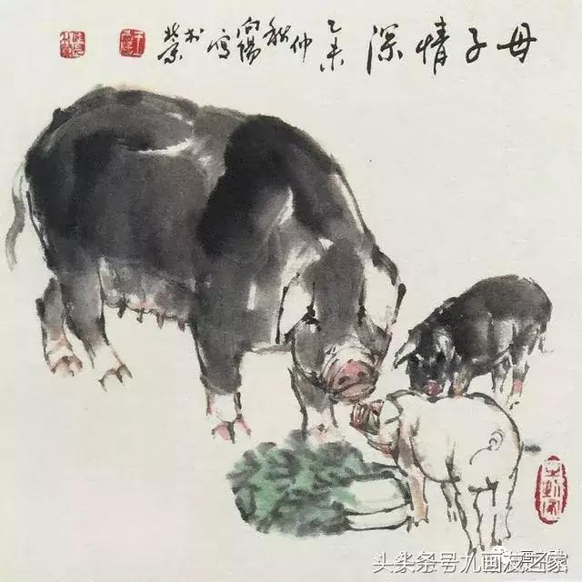 十二生肖猪水墨画简单的画法,学画猪的100种画法
