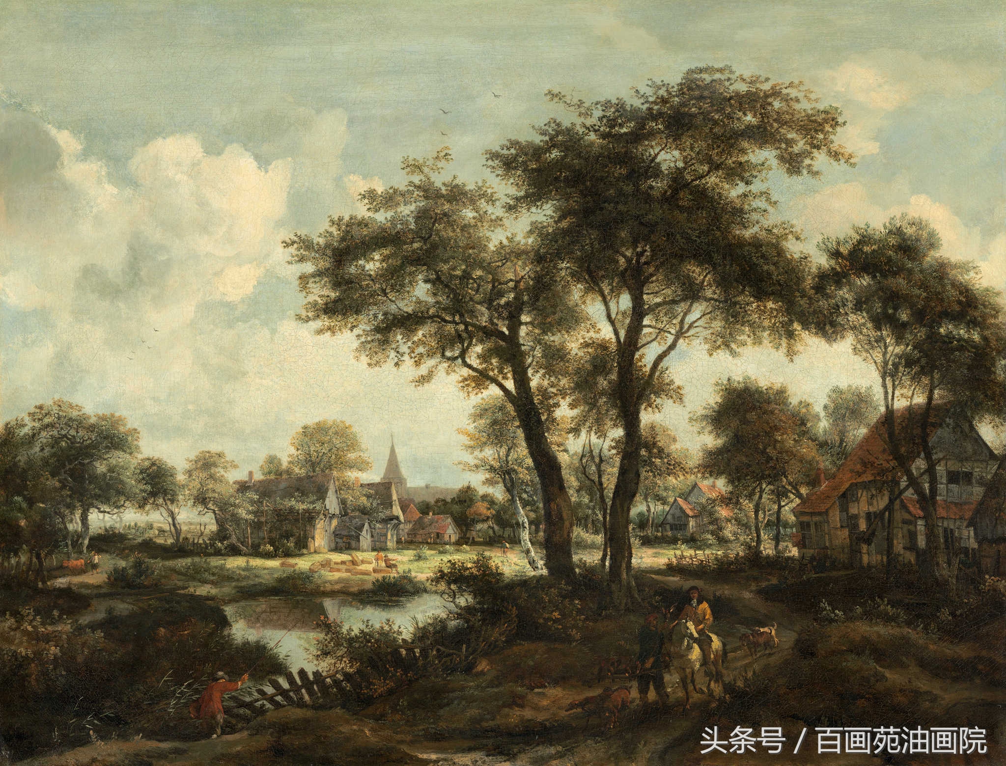 播放油画风景色彩写生示范,色彩明快的大师级风景油画