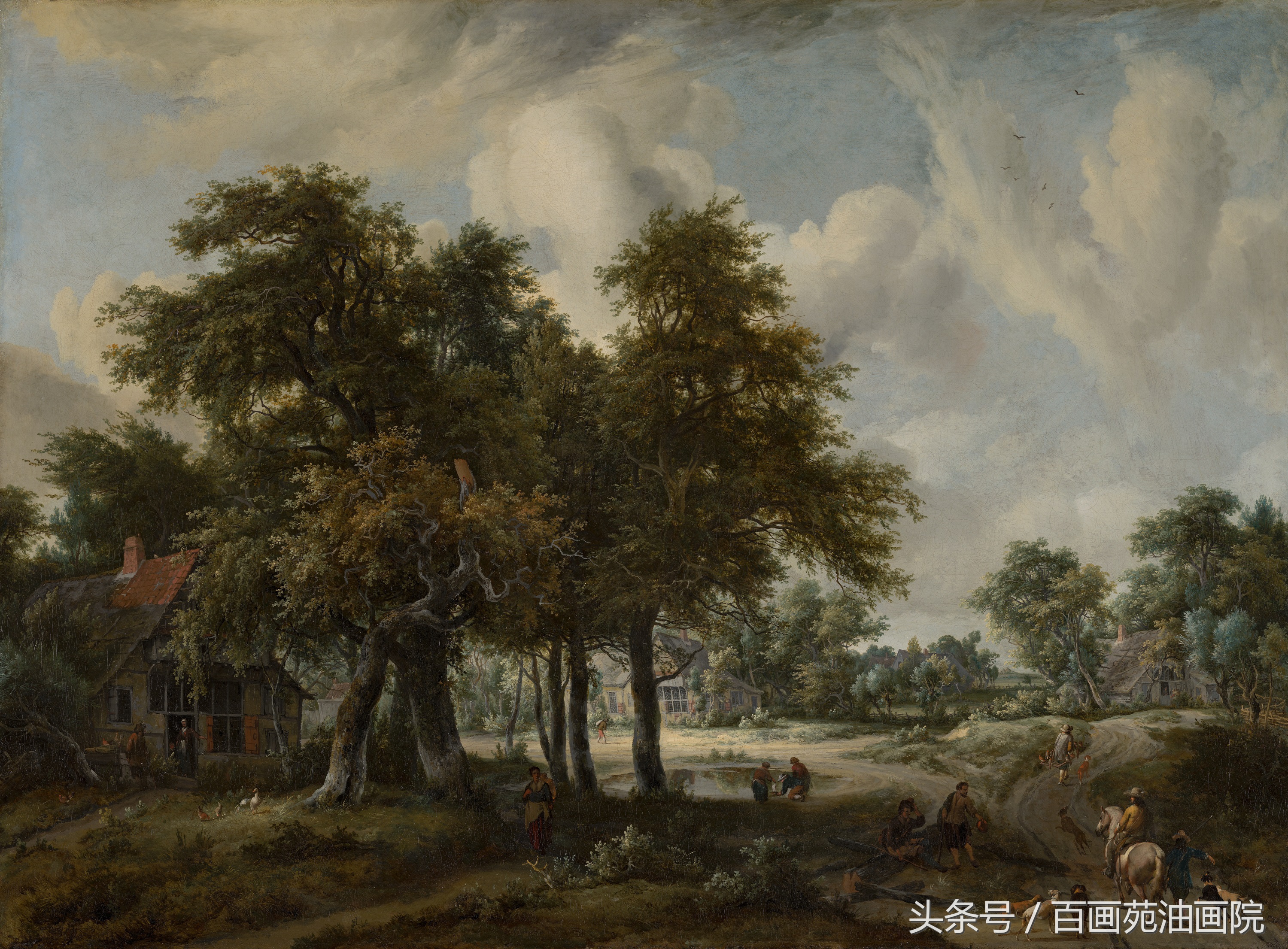 播放油画风景色彩写生示范,色彩明快的大师级风景油画