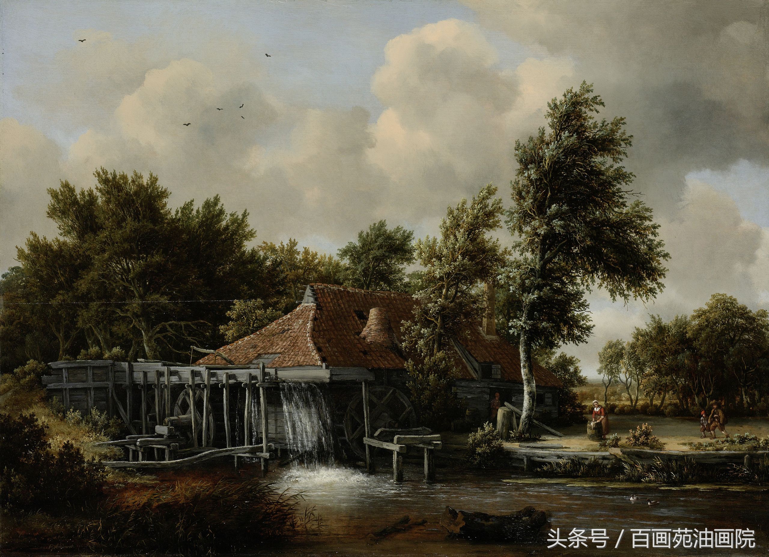 播放油画风景色彩写生示范,色彩明快的大师级风景油画