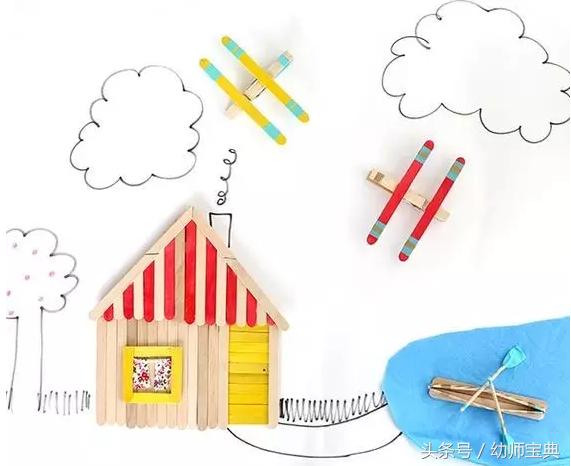 废旧雪糕棒手工幼儿制作,一次性筷子雪糕棍手工制作