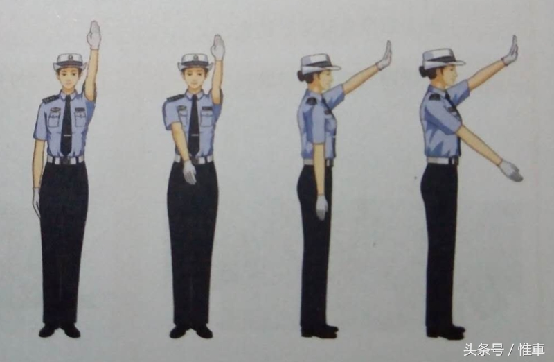 考试技巧科目一科目四手势题,科目四警察手势信号简单记忆法