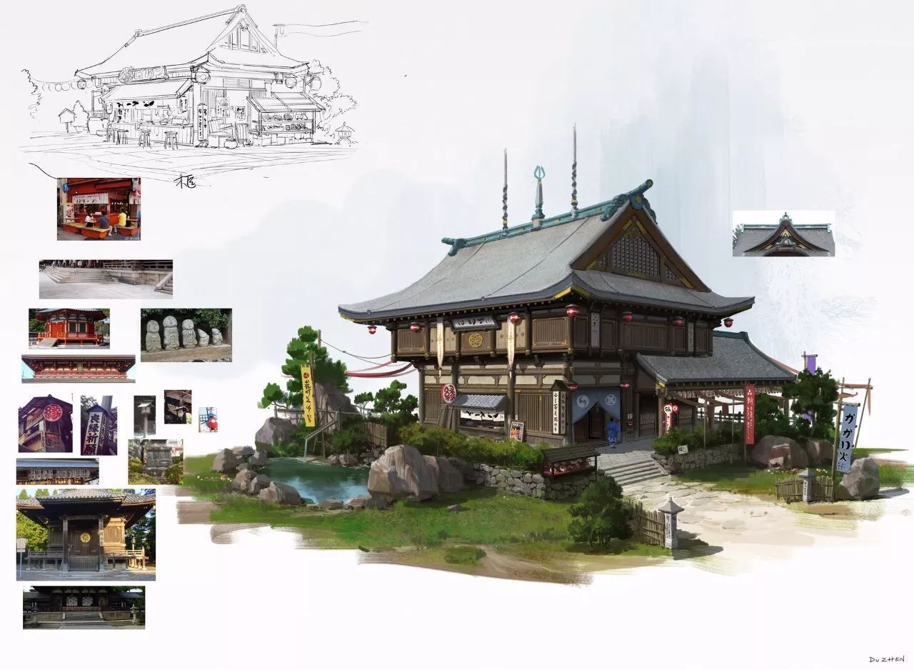 中式场景原画设计教程,国人插画师写实风格的插画欣赏