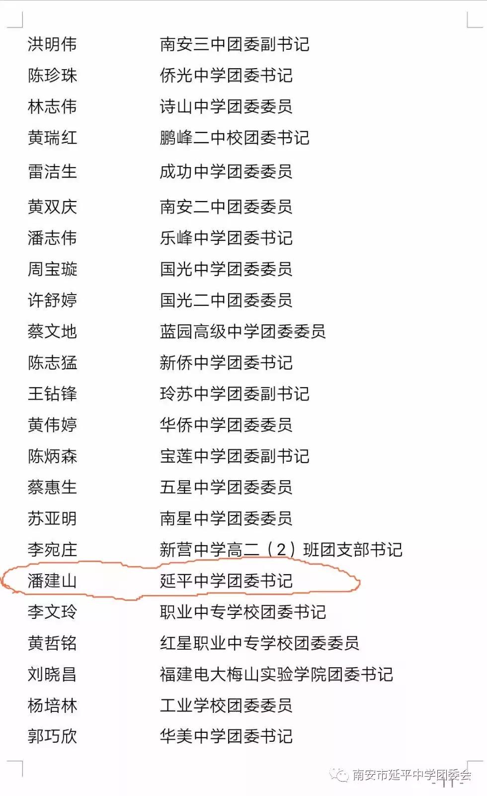 「喜报」祝贺!延平中学团委荣获“泉州市五四红旗团委”称号