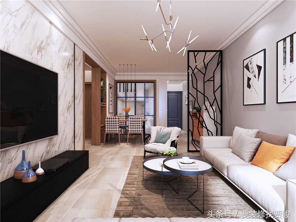 两室两厅一厨一卫的85平法兰香颂港式风格效果图展示——林凤装饰