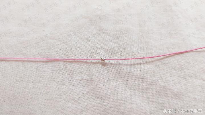 用红绳编戒指平结,平结戒指慢动作编法教程