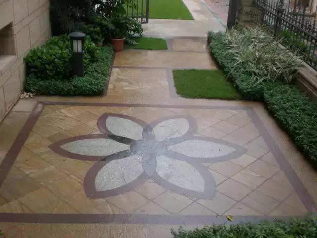 庭院铺地石材料大全,济南庭院铺地红砂岩石材