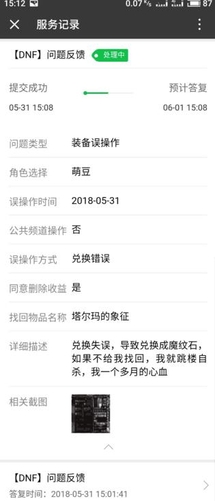 DNF小伙一个失误一个多月的努力付之东流，威胁客服不找回就跳楼