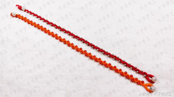 红绳手链黄金款式编法女士,珍珠红绳手链怎么编简单又好看