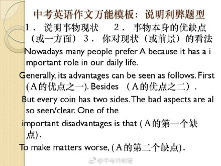 中考英语考试万能作文开头,中考英语作文万能单词