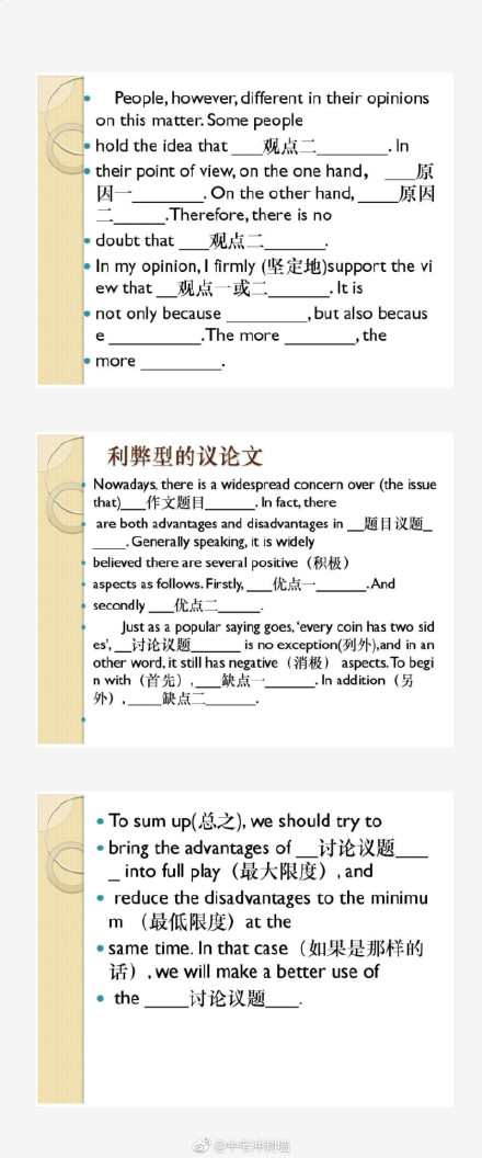 中考英语考试万能作文开头,中考英语作文万能单词