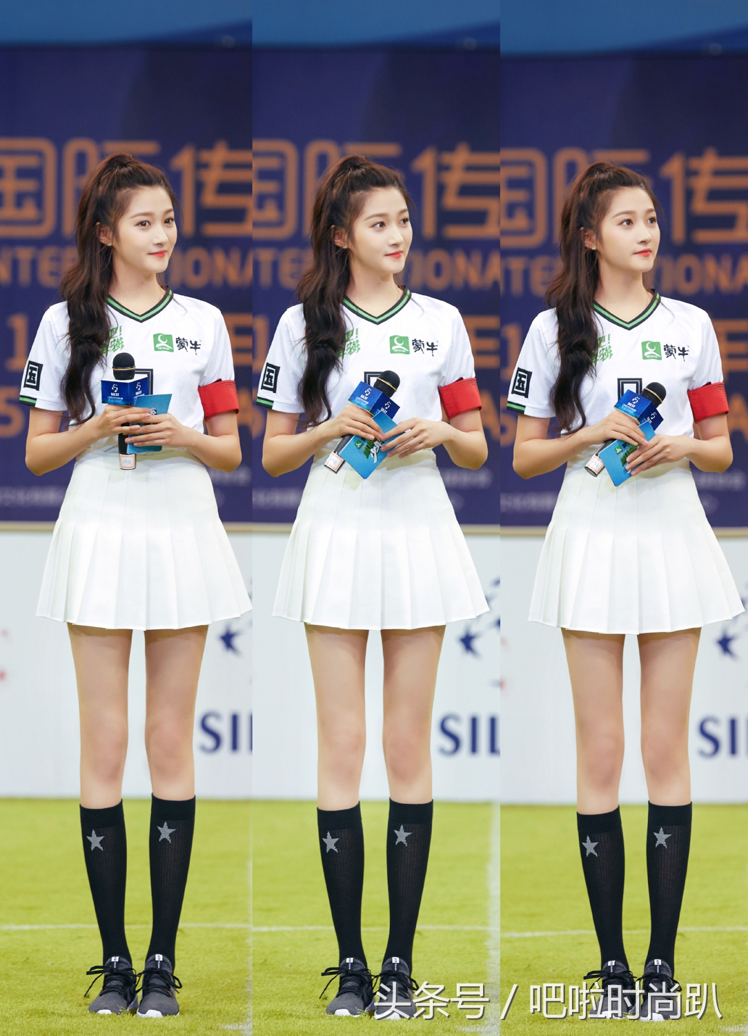 关晓彤踢足球变身美艳足球宝贝,杨幂baby穿成足球宝贝