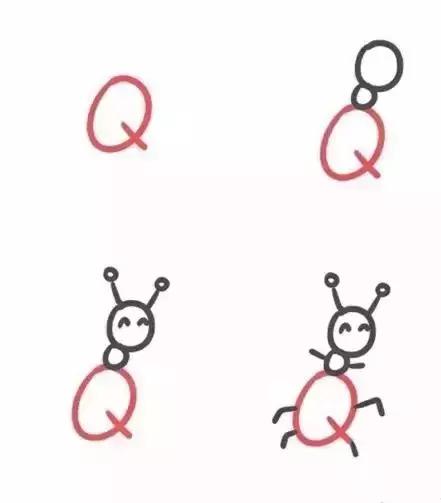 26个字母大小写创意简笔画,26个字母超实用的简笔画教程